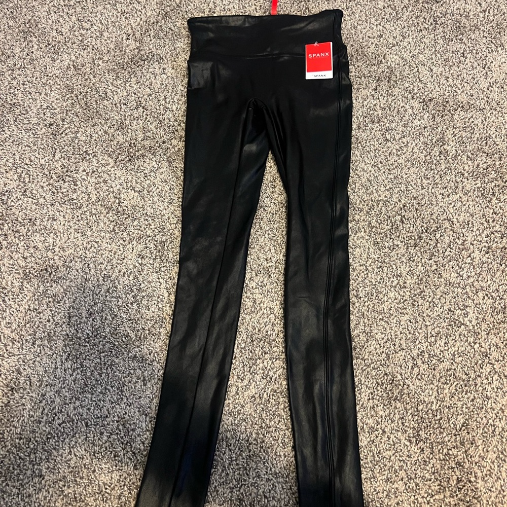 SPANX FAUX leather leggings size XS NWT